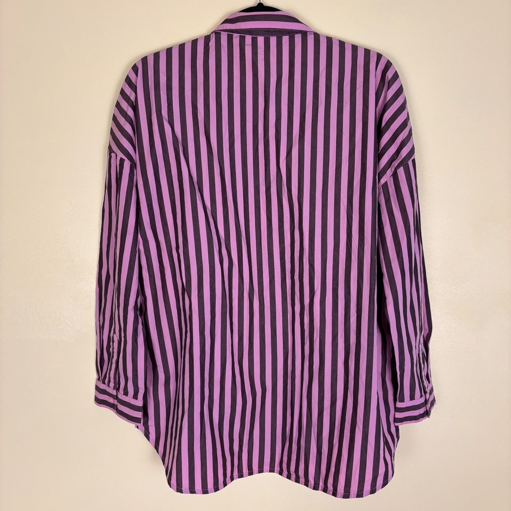 NEXT Stripe Cotton Button-Up Shirt & Pants Set Pink Girls Size 13yrs Casual wear - Picture 8 of 16